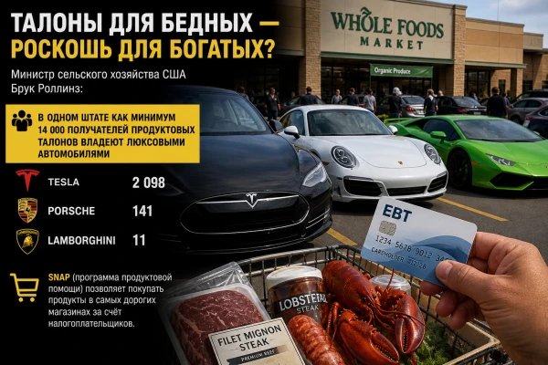 Изображение к статье: Получатели продуктовых талонов в США разъезжают на Porsche и Lamborghini