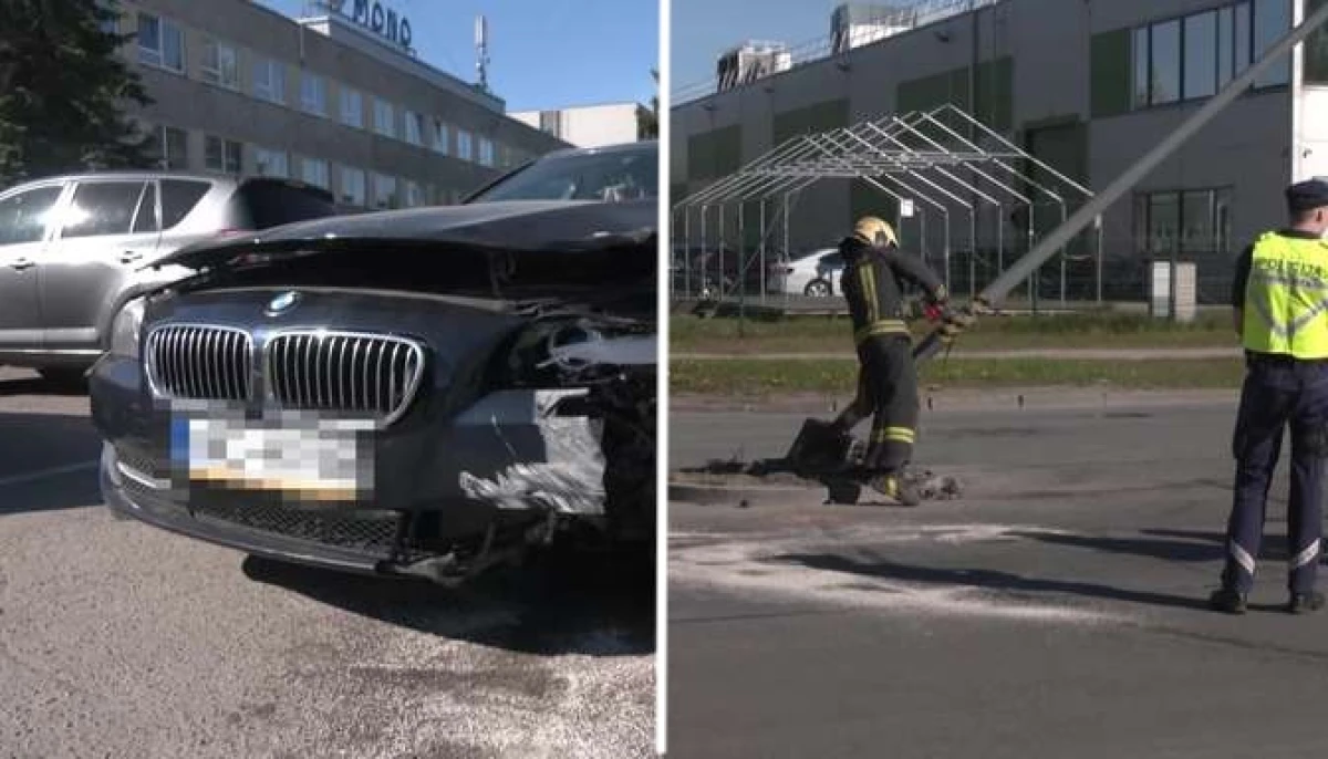 Изображение к статье: Может ли автомобиль «взобраться» на столб? Водитель BMW совершил, казалось бы, невозможное
