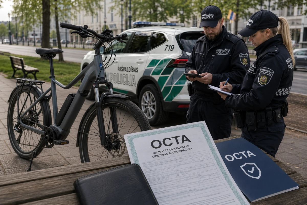 Изображение к статье: Полицейская проверка с велосипедом и документами