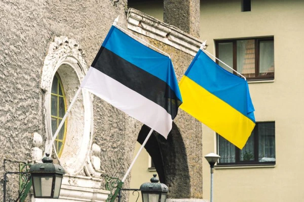 Флаги Эстонии и Украины
