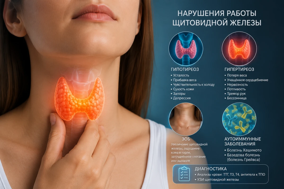 Изображение к статье: Три тревожных симптома, которые могут указывать на гипотиреоз