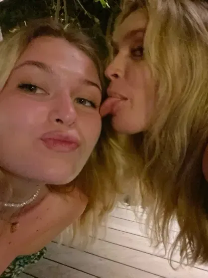 Vera Brezhneva with her daughter