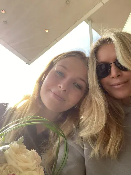 Vera Brezhneva with her daughter