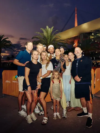 Arina Sobolenko with loved ones