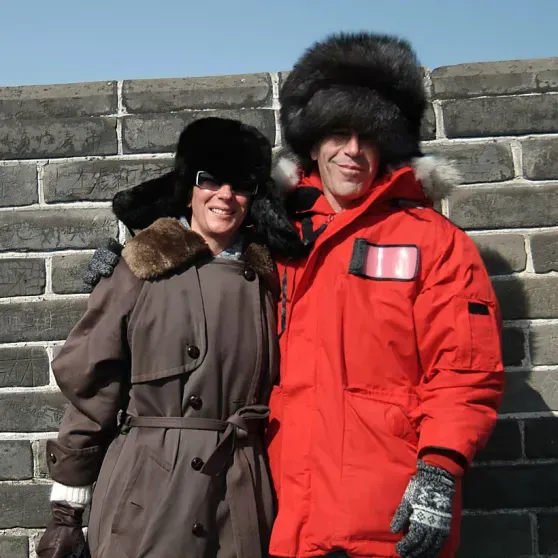 Jeffrey Epstein and his accomplice Ghislaine Maxwell during a trip to Moscow