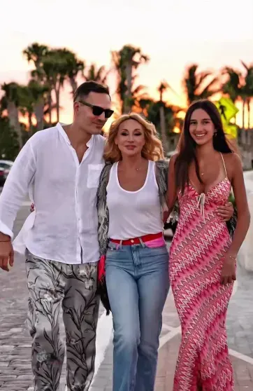 Kristina Orbakaite with her husband and daughter