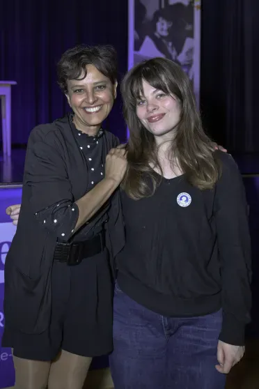 Анна Биолэй с лауреатом премии имени Антуанетты Фук