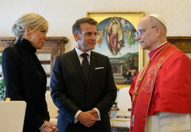 Эммануэль Макрон, Брижит Макрон и папа римский Лев XIV