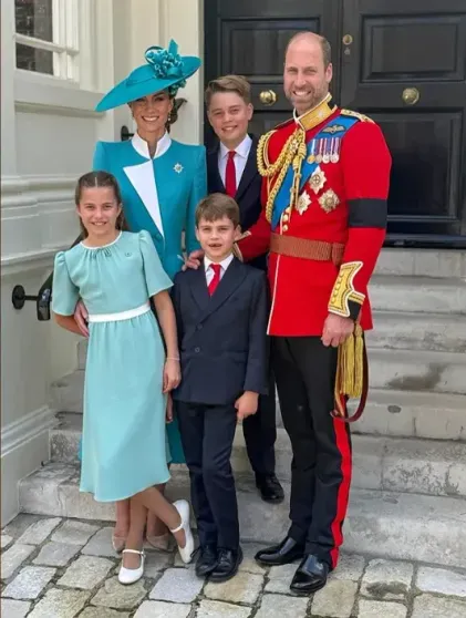The Wales couple with their children