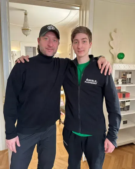 Евгений Плющенко с сыном Егором