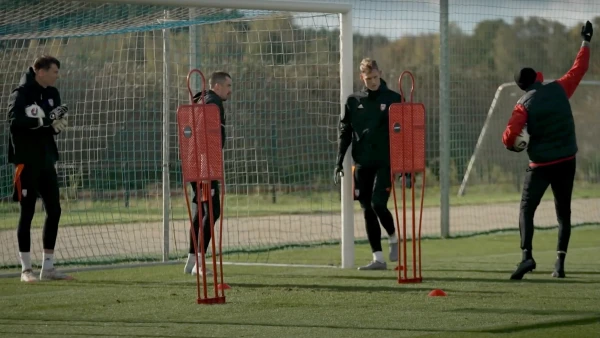 Тренировка сборной Латвии перед игрой с Англией