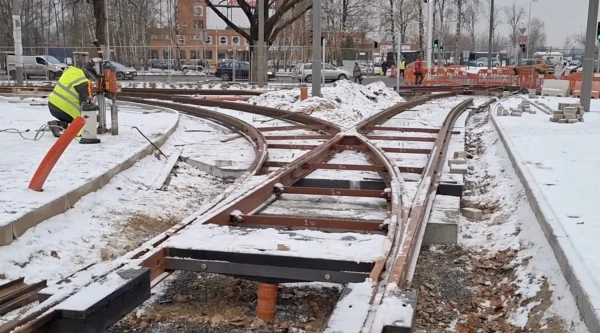 Большая часть работ на линии трамвая №7 в Кенгарагсе уже выполнена